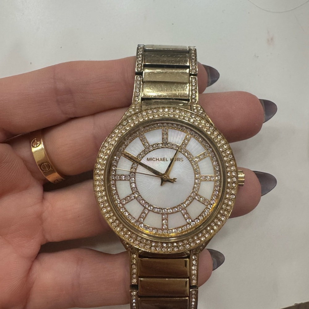 Michael Kors Gold and White Women's Watch